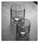 High borosilicate glass candle cups heat-resistant double-layer heat insulation candle empty cup containers bedroom with transparent candle holders