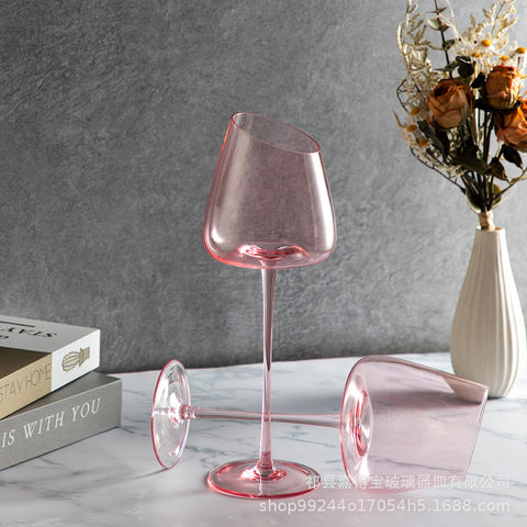 French flamingo red wine glass crystal glass goblet light luxury style high value wine glass crystal glass gift