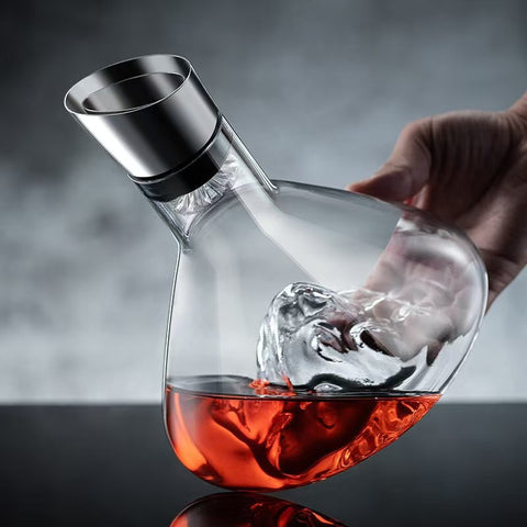 Light luxury Jinshan sober wine dispenser hotel restaurant table waterfall models glass iron mouth wine dispenser home wine cabinet ornaments