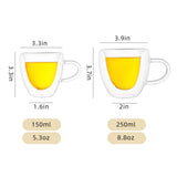High borosilicate double layer love glass water cup glass cup coffee cup set with spoon home afternoon tea