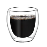 Double insulated glass cup household creative breakfast milk juice drink cup borosilicate glass coffee cups