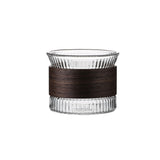 High borosilicate Chinese glass cup household heat insulation anti-scald vertical pattern tea cup living room guest drinking cup juice cup coffee cups