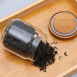 Glass storage jars wholesale household kitchen storage grains and cereals acacia wood jars candy coffee beans sealing jar