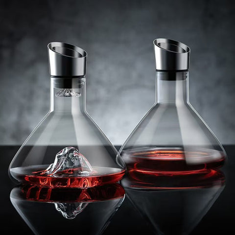 Light luxury Jinshan sober wine dispenser hotel restaurant table waterfall models glass iron mouth wine dispenser home wine cabinet ornaments