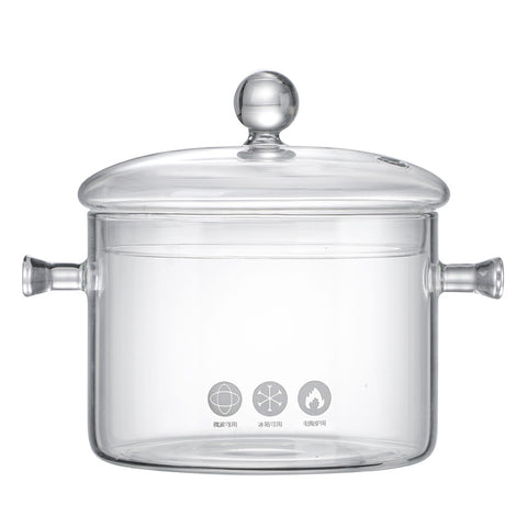 High borosilicate glass pots and pans high temperature resistant stew pots and pans household soaking pots and pans transparent glass environmentally friendly soup pots and pans