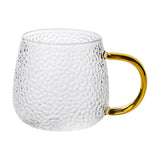 High borosilicate high temperature glass cup household mark milk coffee tea cup with handle high value hammer grain glass water cup