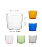 High borosilicate glass cups colorful cold drink stacking cups household heat-resistant beverage milk coffee glass drinking cups