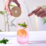 High borosilicate glass set of six home cold drink cola translucent gradient straw glass cups