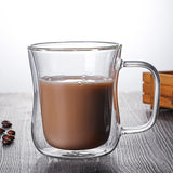 Cross-border supply high borosilicate double-layer glass cup high temperature resistant creative transparent with handle tea milk coffee water cups