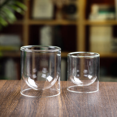 High borosilicate glass candle cups heat-resistant double-layer heat insulation candle empty cup containers bedroom with transparent candle holders