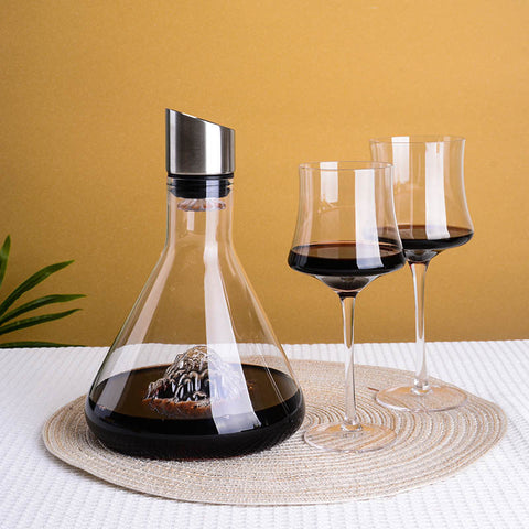 Waterfall Iceberg Wine Decanter - Handcrafted Crystal Glass Aerator with Artistic Flair