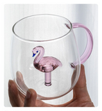 High borosilicate creative three-dimensional glass cup high temperature resistant household milk cup coffee cup with handle high value office water cups