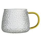 High borosilicate high temperature glass cup household mark milk coffee tea cup with handle high value hammer grain glass water cup