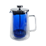 Customized double-layer coffee French press pot high borosilicate heat-resistant vertical pattern colorful hand brewing pot home milk frothing coffee maker