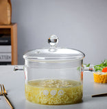 High borosilicate glass pots and pans high temperature resistant stew pots and pans household soaking pots and pans transparent glass environmentally friendly soup pots and pans
