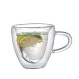 High borosilicate double layer love glass water cup glass cup coffee cup set with spoon home afternoon tea