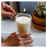 High borosilicate aromatherapy candle cups diy empty glass containers household double-layer heat insulation anti-scald transparent glass candle holders