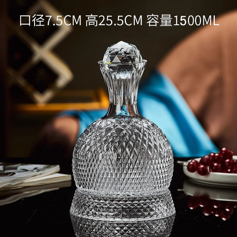 Rotating Wine Decanter - Home Luxury Spinning Tumbler Crystal Wine Pourer for Red Wine, Glass & Wine Accessories