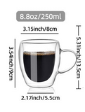Borosilicate Double Layer Glass Coffee Mug Heat Insulation Heat Resistant American Simple Transparent Glass Mug With Handle Office Tea Cups