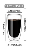Borosilicate Double Layer Glass Coffee Mug Heat Insulation Heat Resistant American Simple Transparent Glass Mug With Handle Office Tea Cups