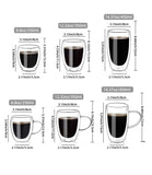 Borosilicate Double Layer Glass Coffee Mug Heat Insulation Heat Resistant American Simple Transparent Glass Mug With Handle Office Tea Cups