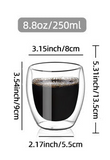 Borosilicate Double Layer Glass Coffee Mug Heat Insulation Heat Resistant American Simple Transparent Glass Mug With Handle Office Tea Cups