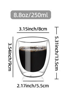 Borosilicate Double Layer Glass Coffee Mug Heat Insulation Heat Resistant American Simple Transparent Glass Mug With Handle Office Tea Cups