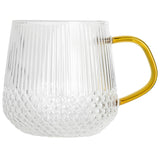 High borosilicate high temperature glass cup household mark milk coffee tea cup with handle high value hammer grain glass water cup