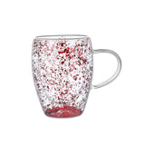 Double Glass Quicksilver Cup Borosilicate Glass Double Layer Sequin Cup Breakfast Milk Coffee Cup Household Drinking Cups