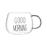 Borosilicate vertical petal glass cup with handle home milk oatmeal tea cup office tea coffee drinking cups