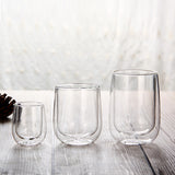 Wholesale creative heat insulation high borosilicate glass household milk cup coffee cup office tea cup double-layer glass cups
