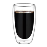 Borosilicate Double Layer Glass Coffee Mug Heat Insulation Heat Resistant American Simple Transparent Glass Mug With Handle Office Tea Cups