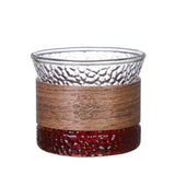 High borosilicate Chinese glass cup household heat insulation anti-scald vertical pattern tea cup living room guest drinking cup juice cup coffee cups