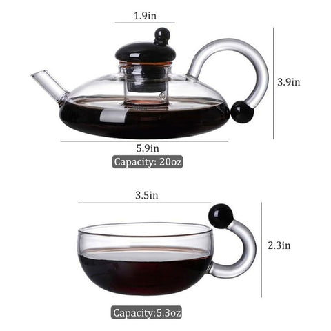 High borosilicate high temperature filtration teapot glass teapot heat-resistant glass tea set home coffee maker
