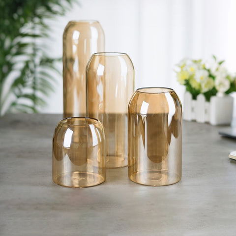 Hydroponic vase Scandinavian style amber glass vase simple storage jar flower arrangement water living room ornaments glass vase