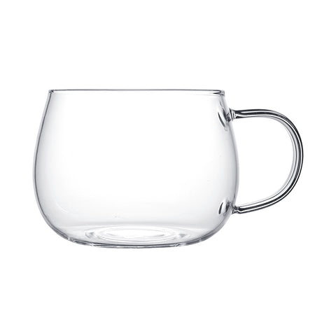 Borosilicate vertical petal glass cup with handle home milk oatmeal tea cup office tea coffee drinking cups
