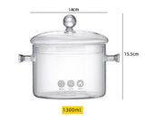 High borosilicate glass pots and pans high temperature resistant stew pots and pans household soaking pots and pans transparent glass environmentally friendly soup pots and pans