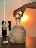 Rotating Wine Decanter - Home Luxury Spinning Tumbler Crystal Wine Pourer for Red Wine, Glass & Wine Accessories